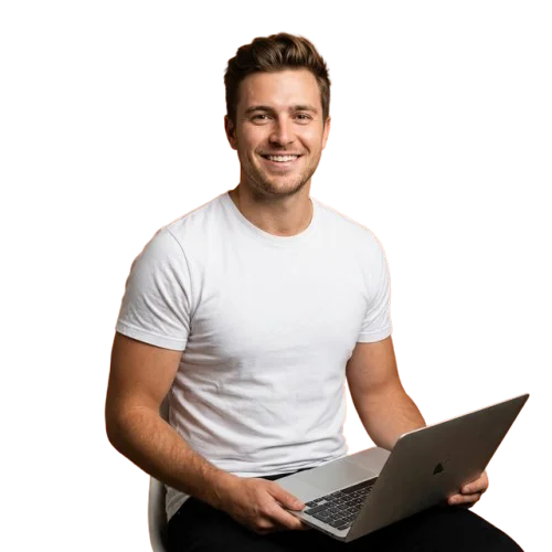 Confident entrepreneur using product analytics